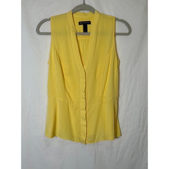 INC International Concepts Women's Sleeveless Blouse Deep V-Neck Button Up SZ S - Picture 1 of 3